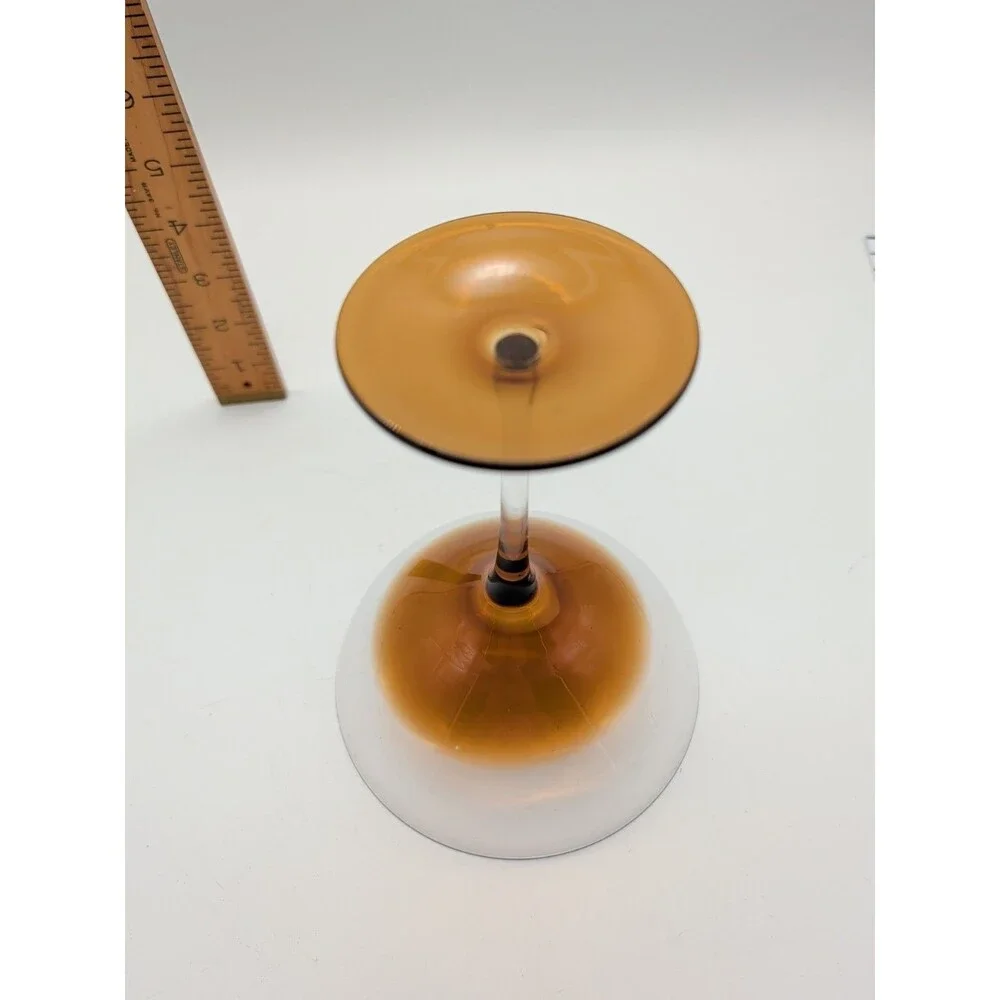 Vintage Martini Glass Pier 1 Brown Amber Elemental 7” Martini Glass